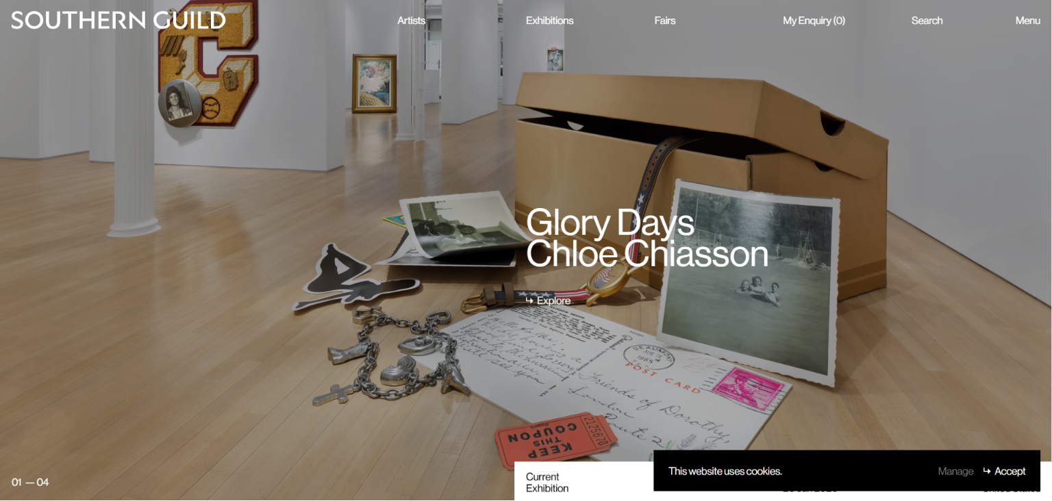 Southern Guild gallery website design example