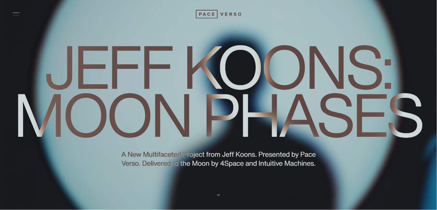 Jeff Koons editorial website design example