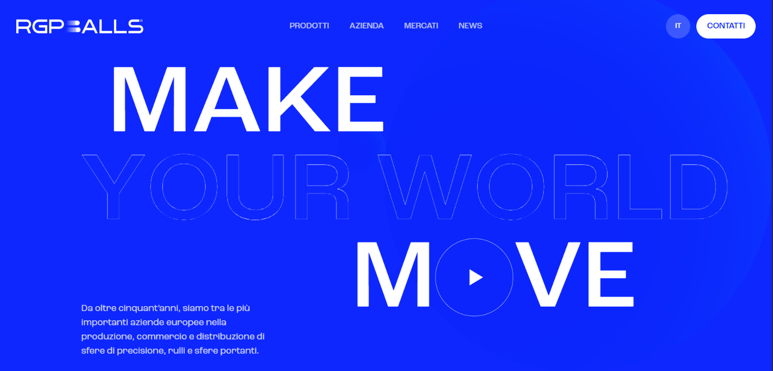 Blue motion agency website design example