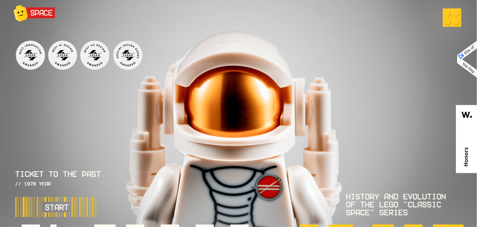 Space astronaut game website design example