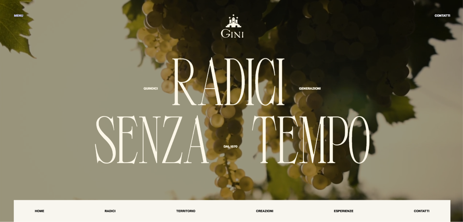 Radici Senza Tempo winery website design example