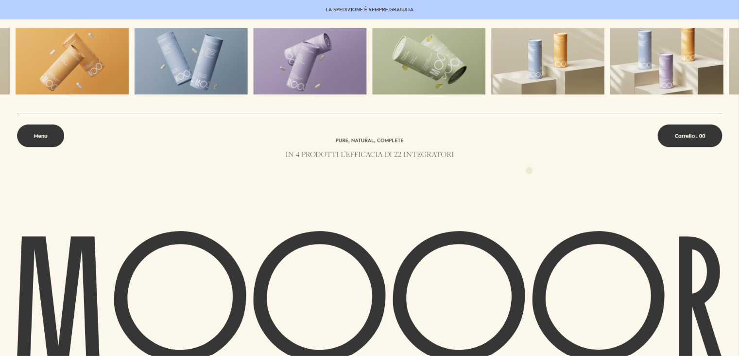 Moooor product showcase website design example